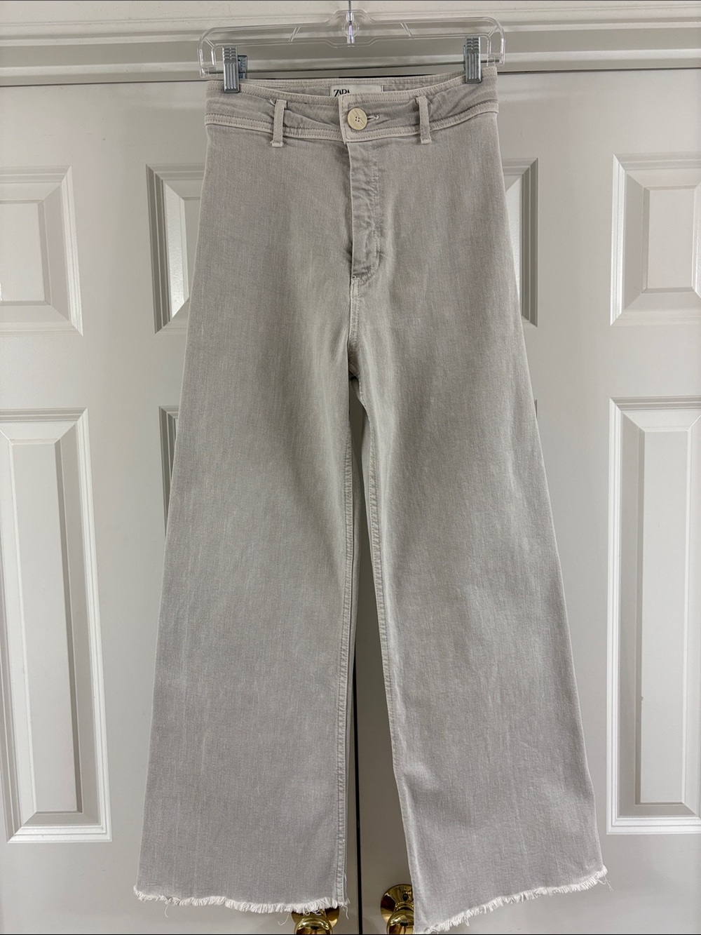 Zara The Marine Straight Jeans. Stone Color. Sz 36/4. Great Condition!!